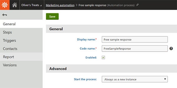 Kentico admin response set up